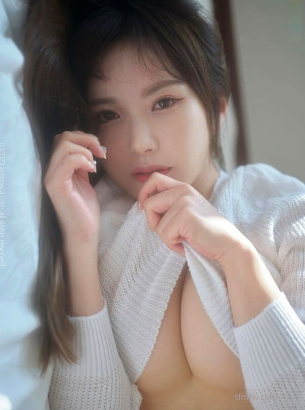 摄影  温柔佳人 Yulbi白色短针织衣JK 无遮光 P.1 