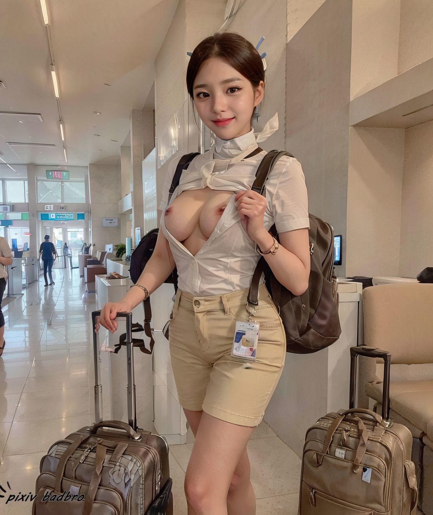 BadBro first service class 空姐 stewardess AI仙女 头等舱服务 P.2