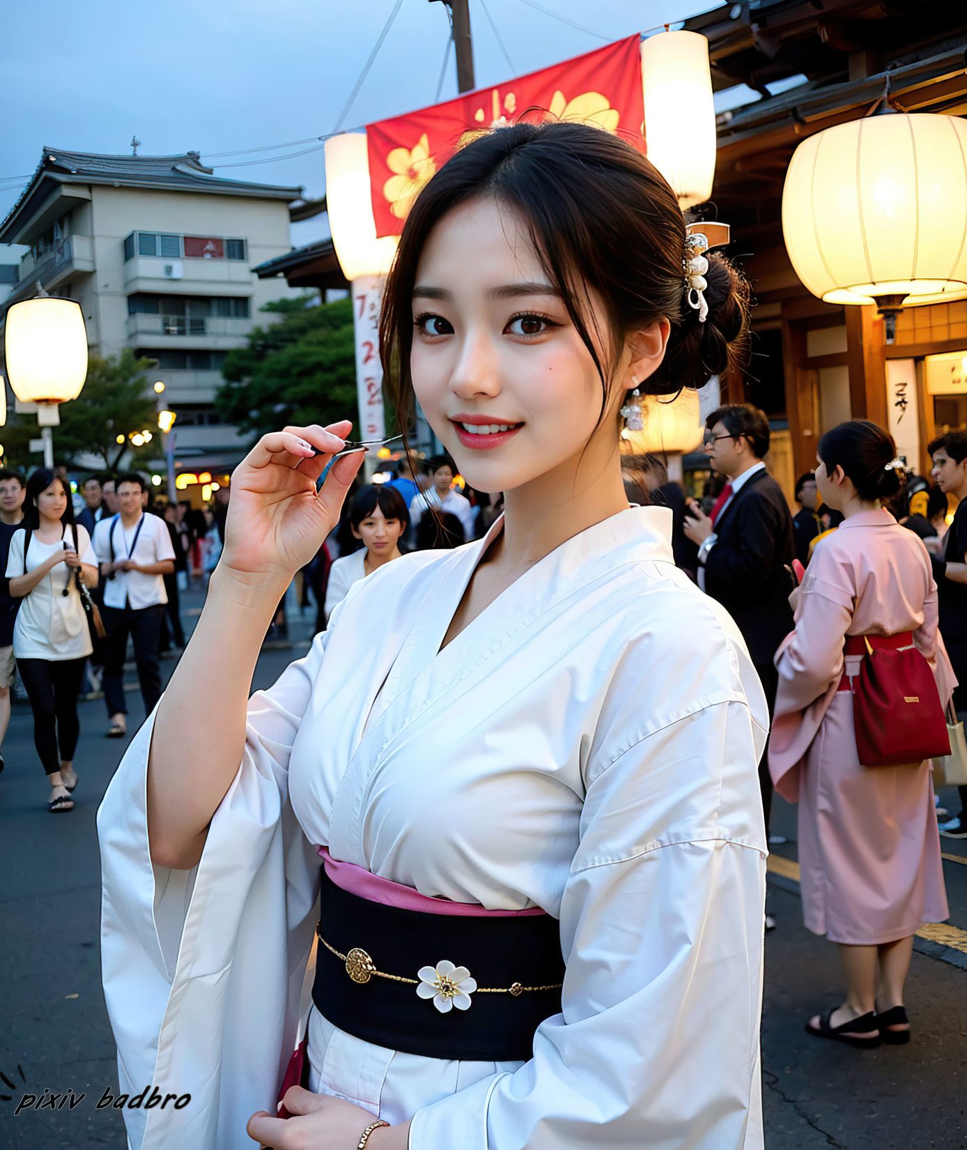 上空露出 卷1 涩谷区 Matsuri boobs1 和服 Kimono BadBro AI女神 P.1 