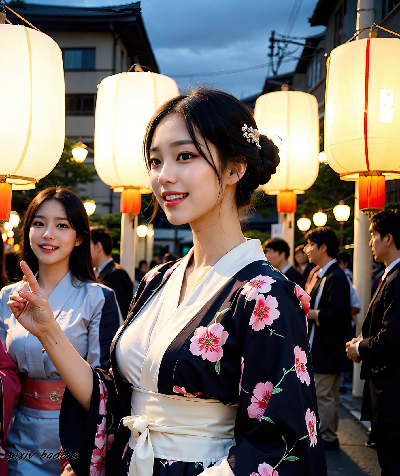 上空露出 卷1 涩谷区 Matsuri boobs1 和服 Kimono BadBro AI女神 P.1 