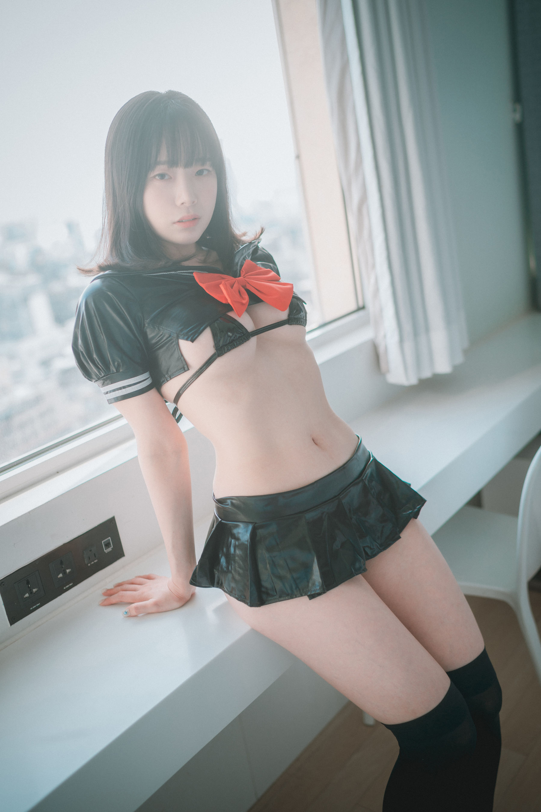 [DJAWA] PIA – Leather Black Schoolgirl 日韩美图-第5张