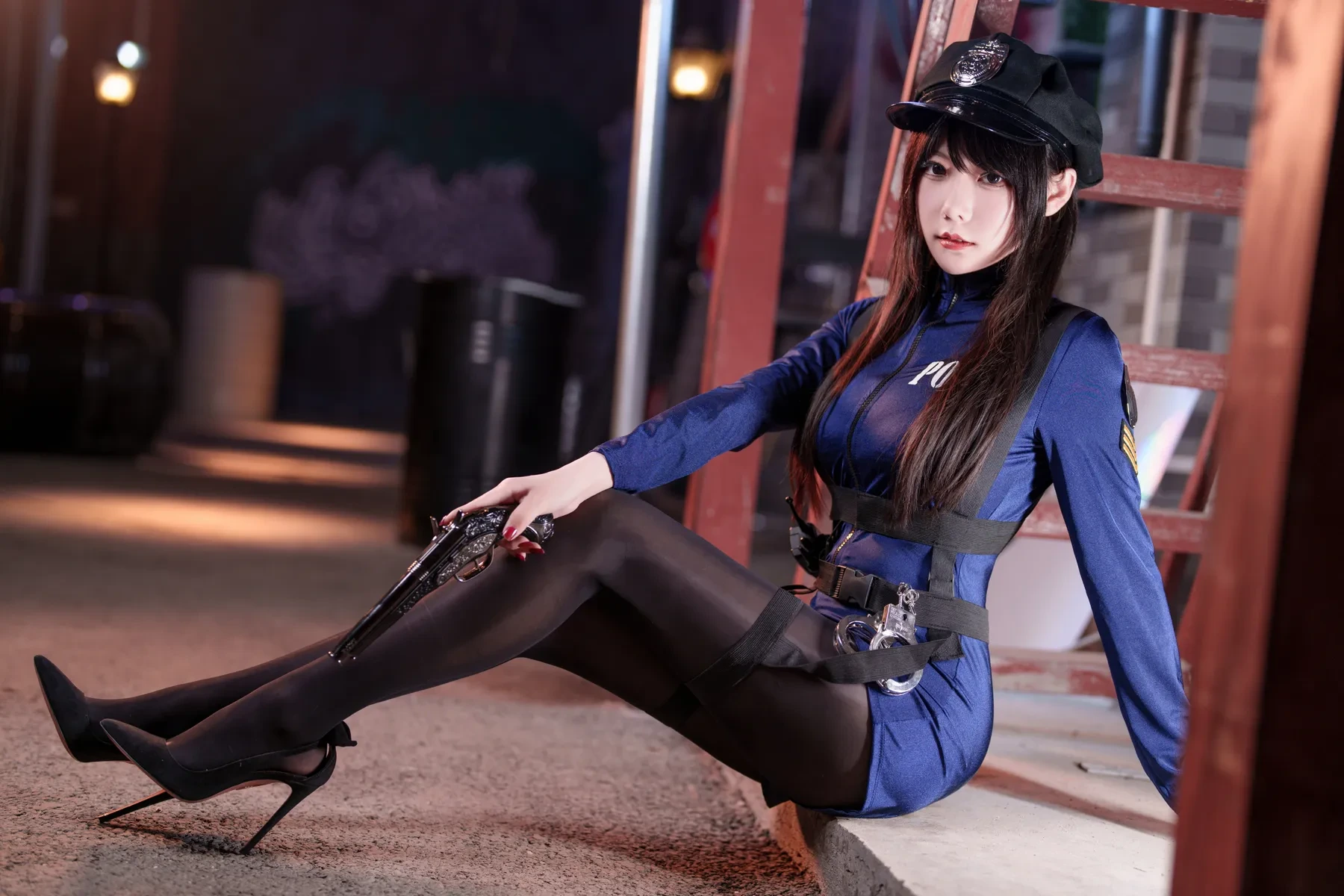 香草喵露露 – 舰长 女警 Cosplay-第1张