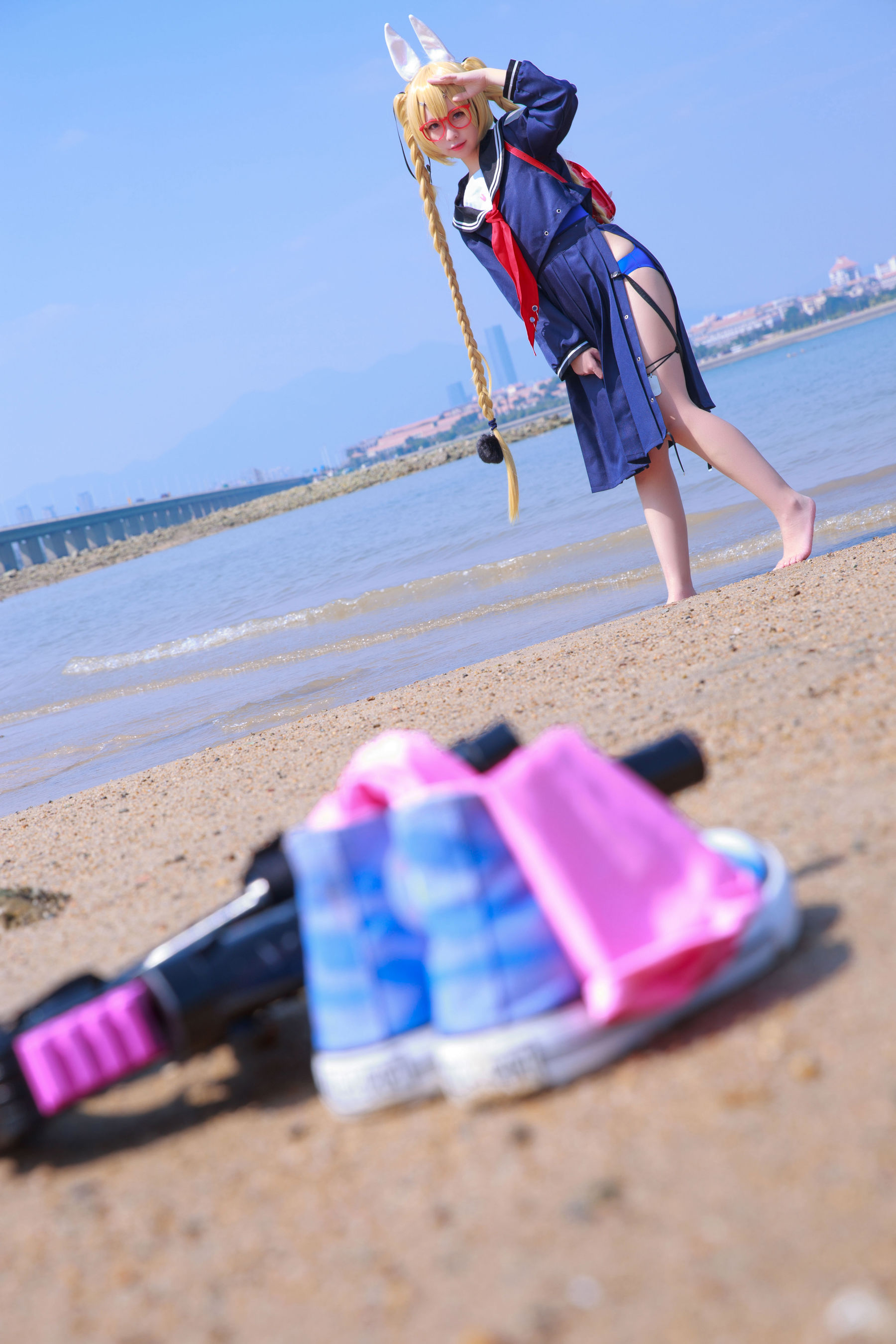 动漫博主G44不会受伤 – 旋风校服 Cosplay-第3张