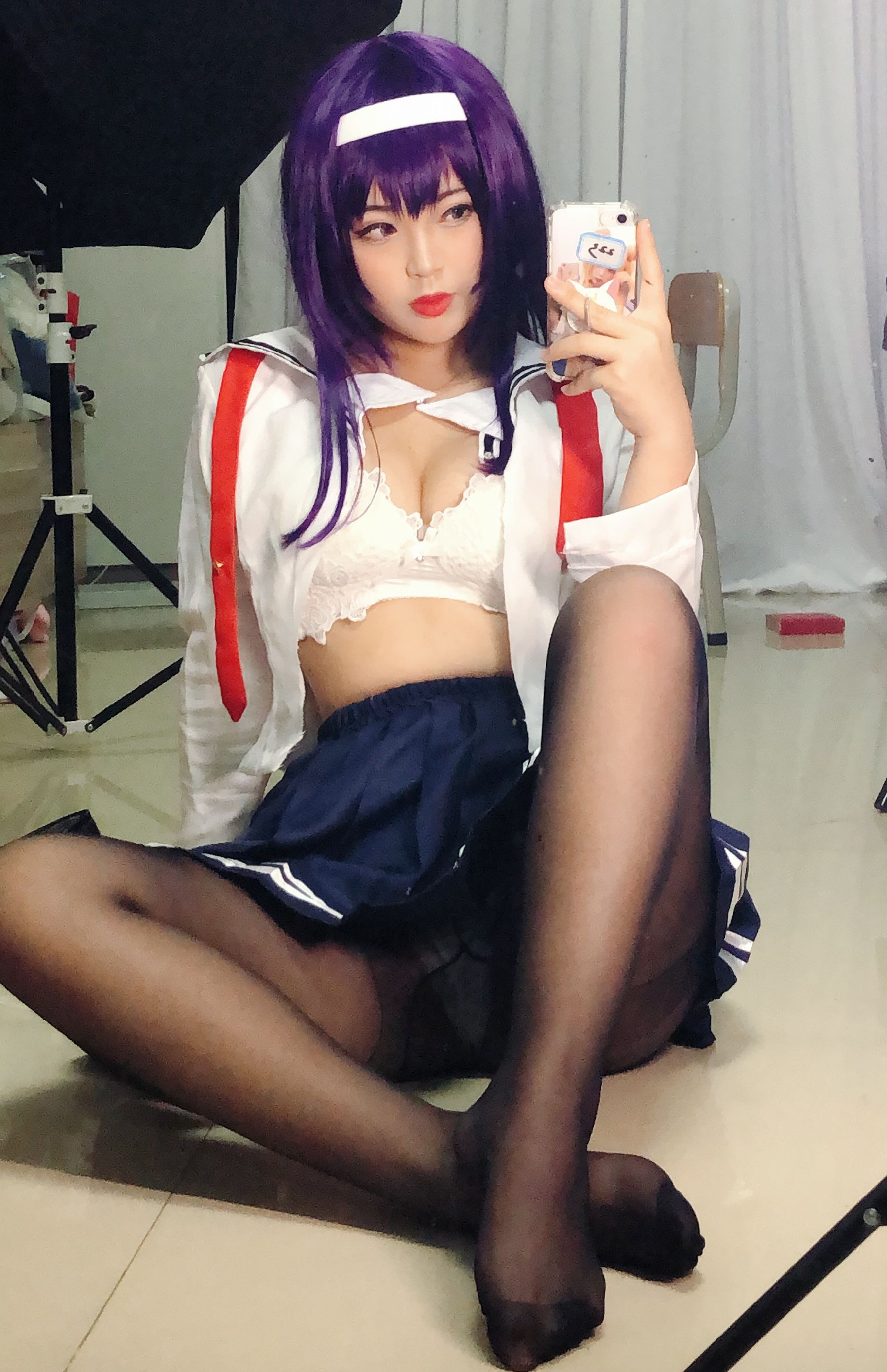 [Cosplay写真] 萌系小姐姐-白烨- – 学姐校服 Cosplay-第1张
