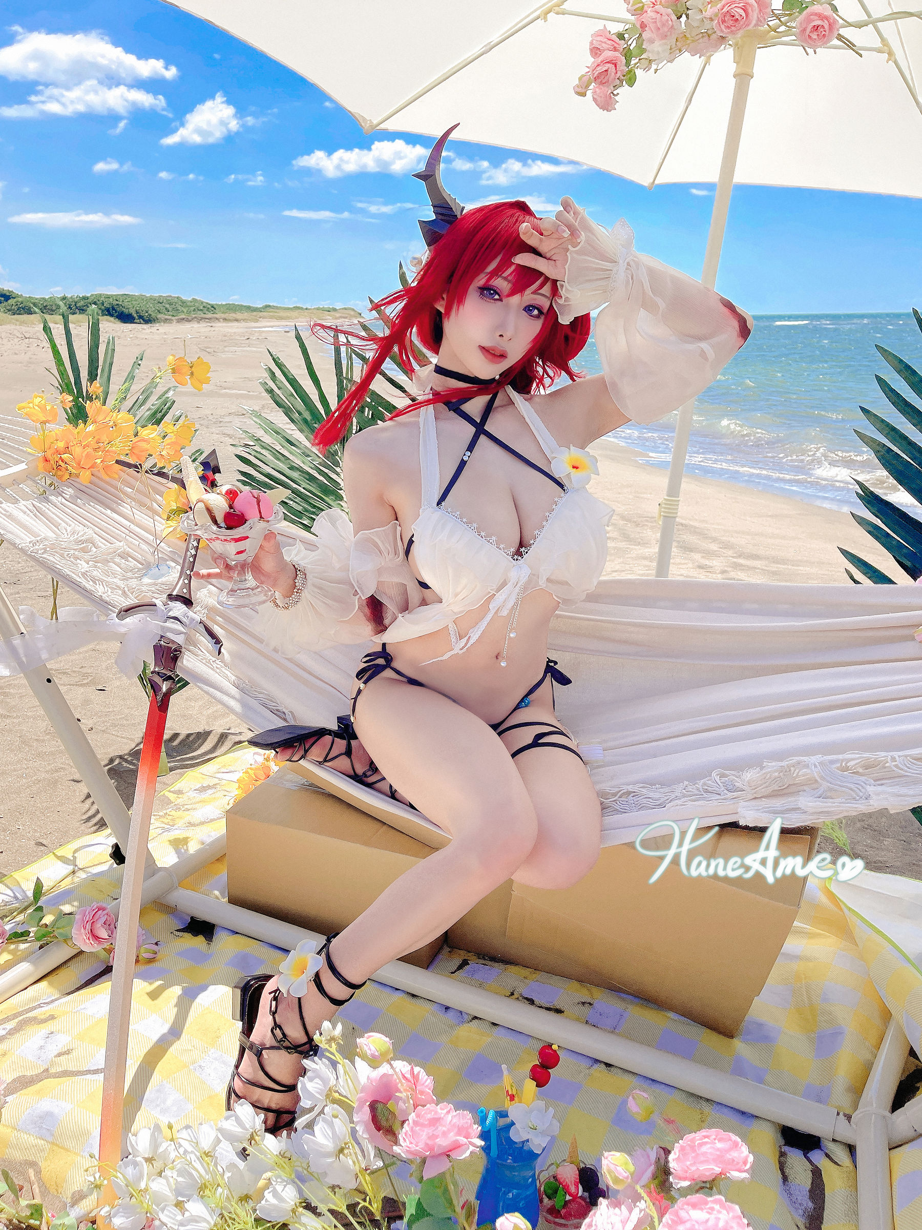 Hane Ame 雨波 – Arknights Surtr 泳裝 Cosplay-第5张